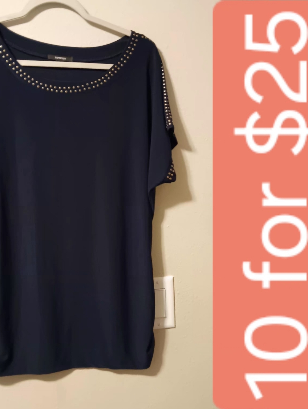 Studded Navy Women's Top
